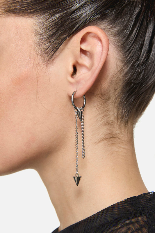 Dangerfield - Chain & Spike Sleeper Earrings - silver