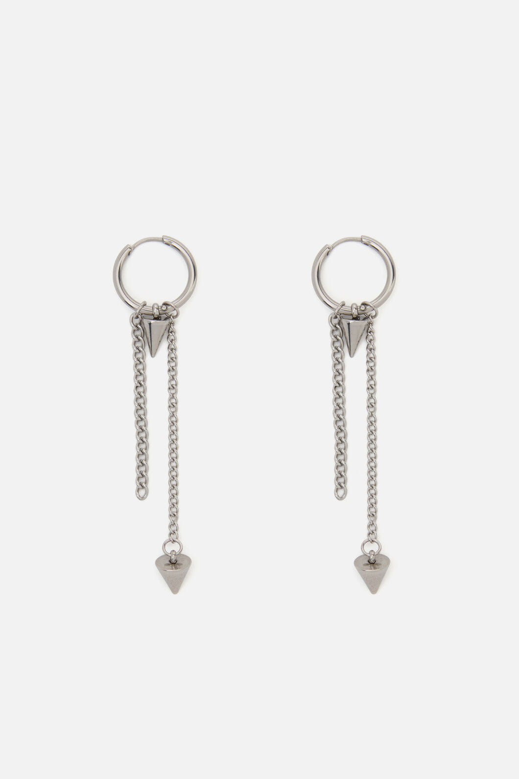 Dangerfield - Chain & Spike Sleeper Earrings - silver