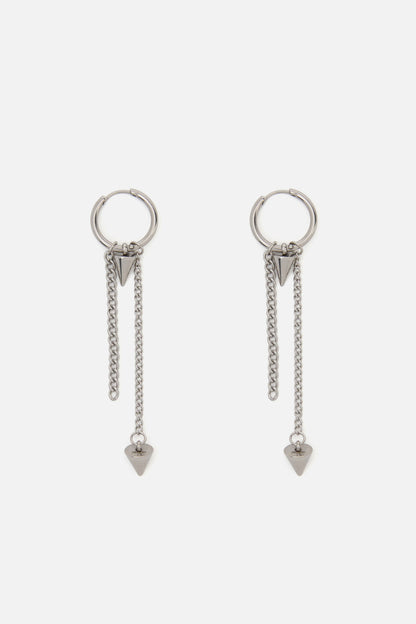 Dangerfield - Chain & Spike Sleeper Earrings - silver