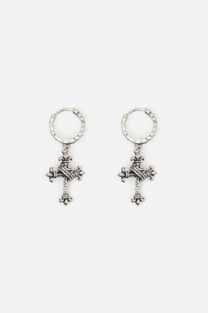Dangerfield - Chain Sleeper & Cross Earrings - silver