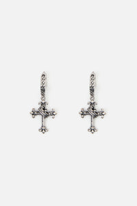 Dangerfield - Chain Sleeper & Cross Earrings - silver