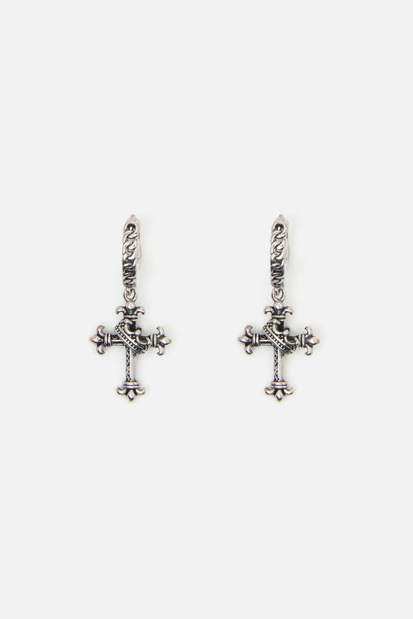 Dangerfield - Chain Sleeper & Cross Earrings - silver