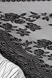 Dangerfield - Flower Lightweight Tassel Scarf - black