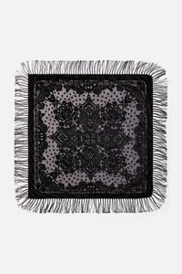 Dangerfield - Velvet Paisley Tassel Scarf - black