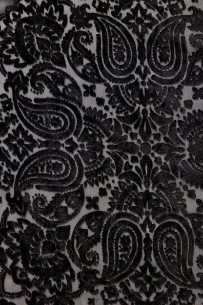 Dangerfield - Velvet Paisley Tassel Scarf - black