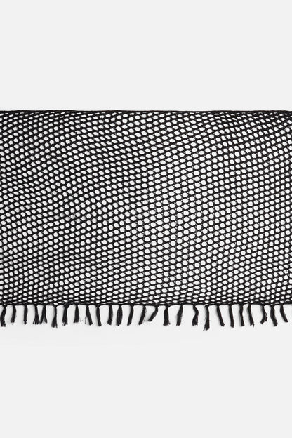 Dangerfield - Knitted Tassel Beach Scarf - black