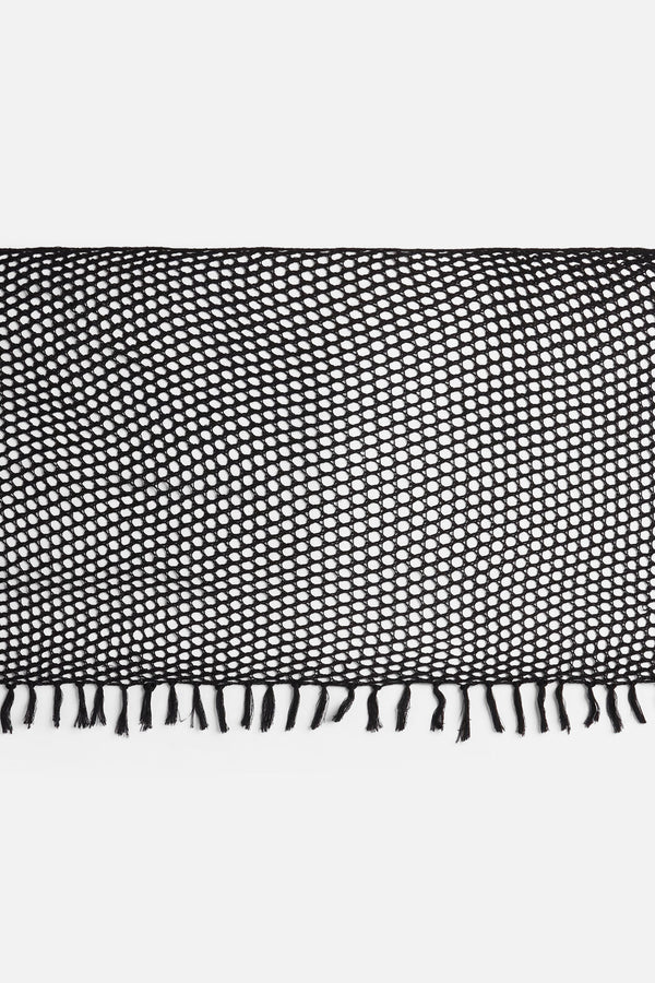 Dangerfield - Knitted Tassel Beach Scarf - black