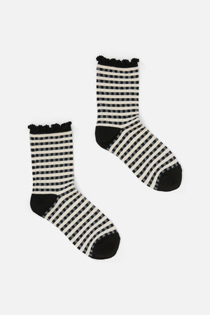 Dangerfield - Gingham Check Sock - black