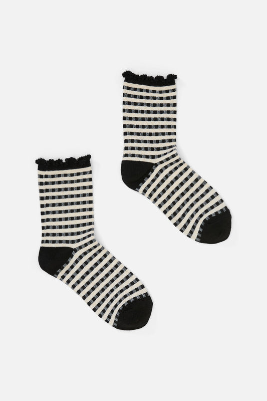 Dangerfield - Gingham Check Sock - black