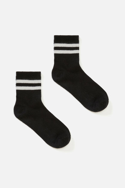 Dangerfield - Rib Sock with Stripes - black