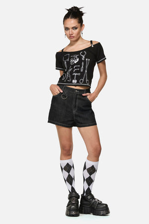 Dangerfield - Diamond Check Socks - black