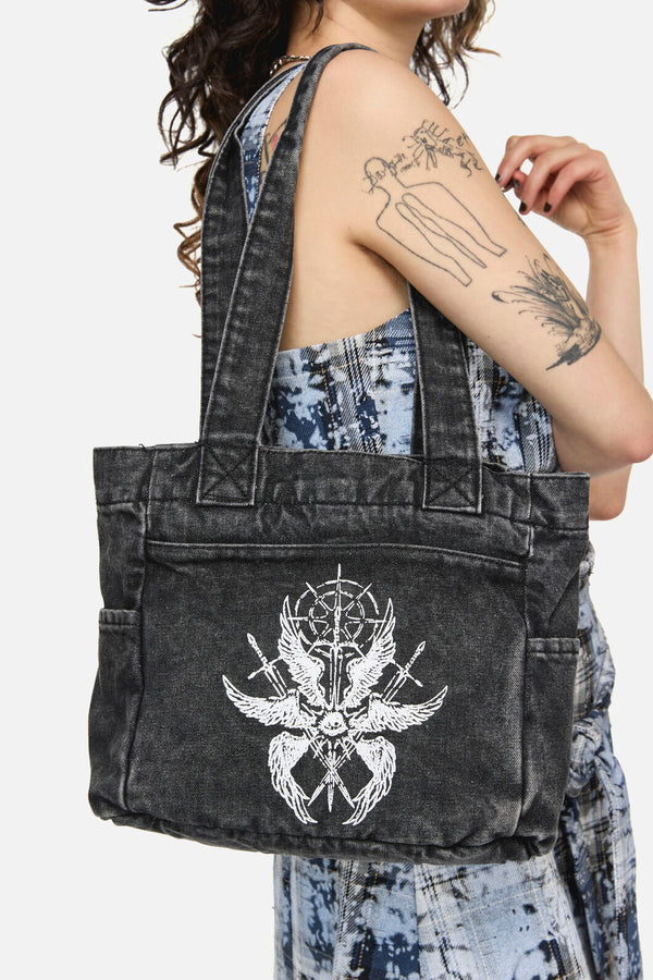 Dangerfield - Divination Printed Canvas Bag - black