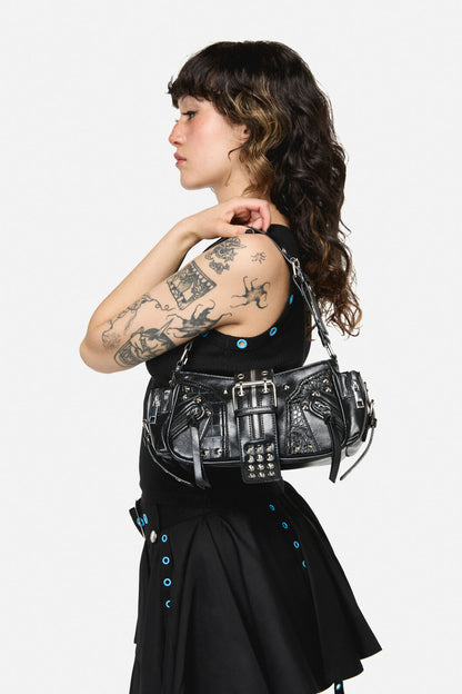 Dangerfield - Moto Zip Stud Bag - black