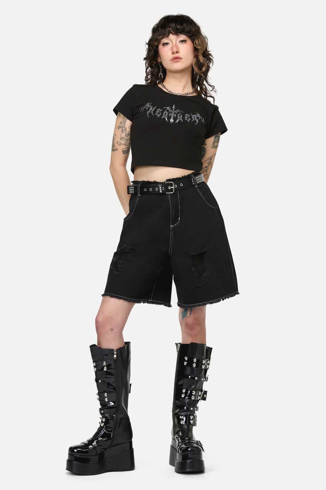 Dangerfield - Pyramid Stud Belt - black