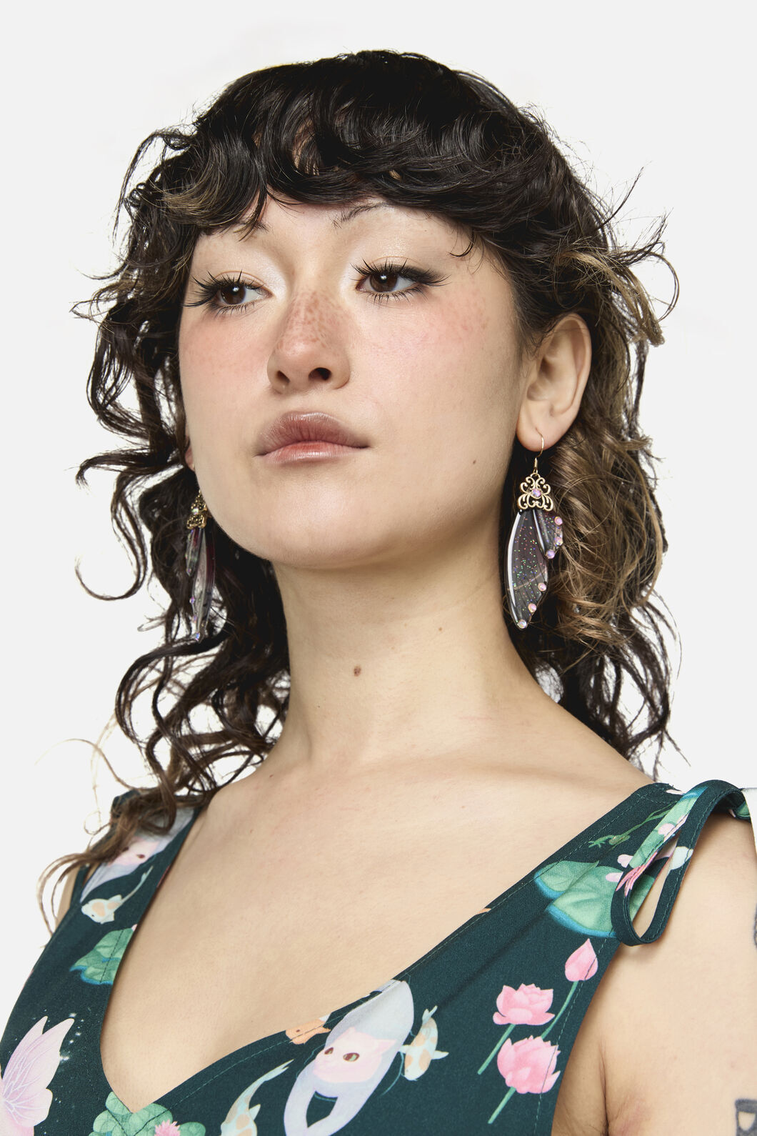 Dangerfield - Ornate Wing Earrings - plum