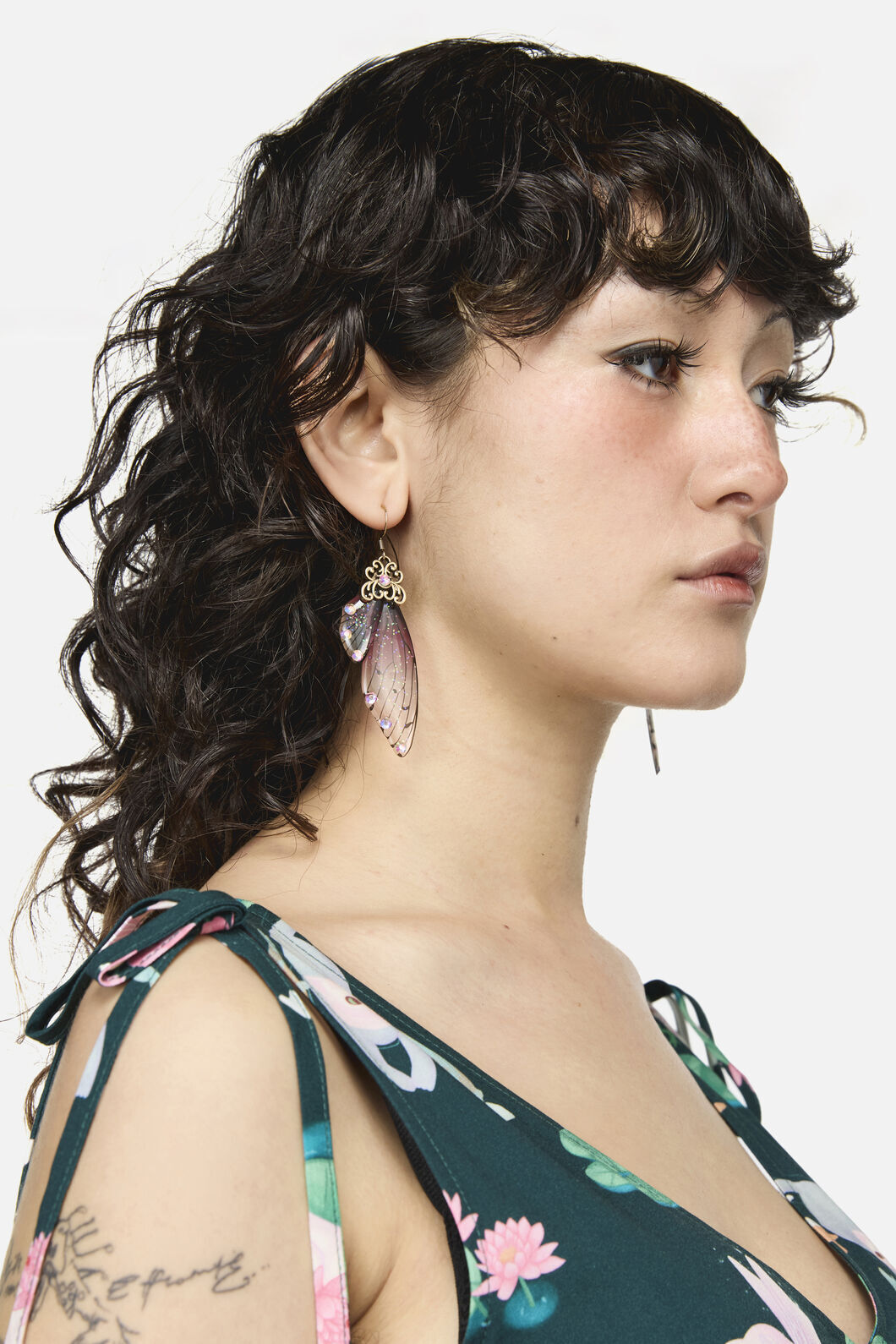 Dangerfield - Ornate Wing Earrings - plum