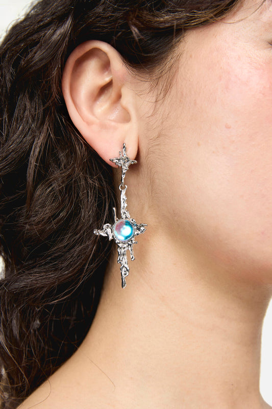 Dangerfield - Melting Stars Earrings - silver