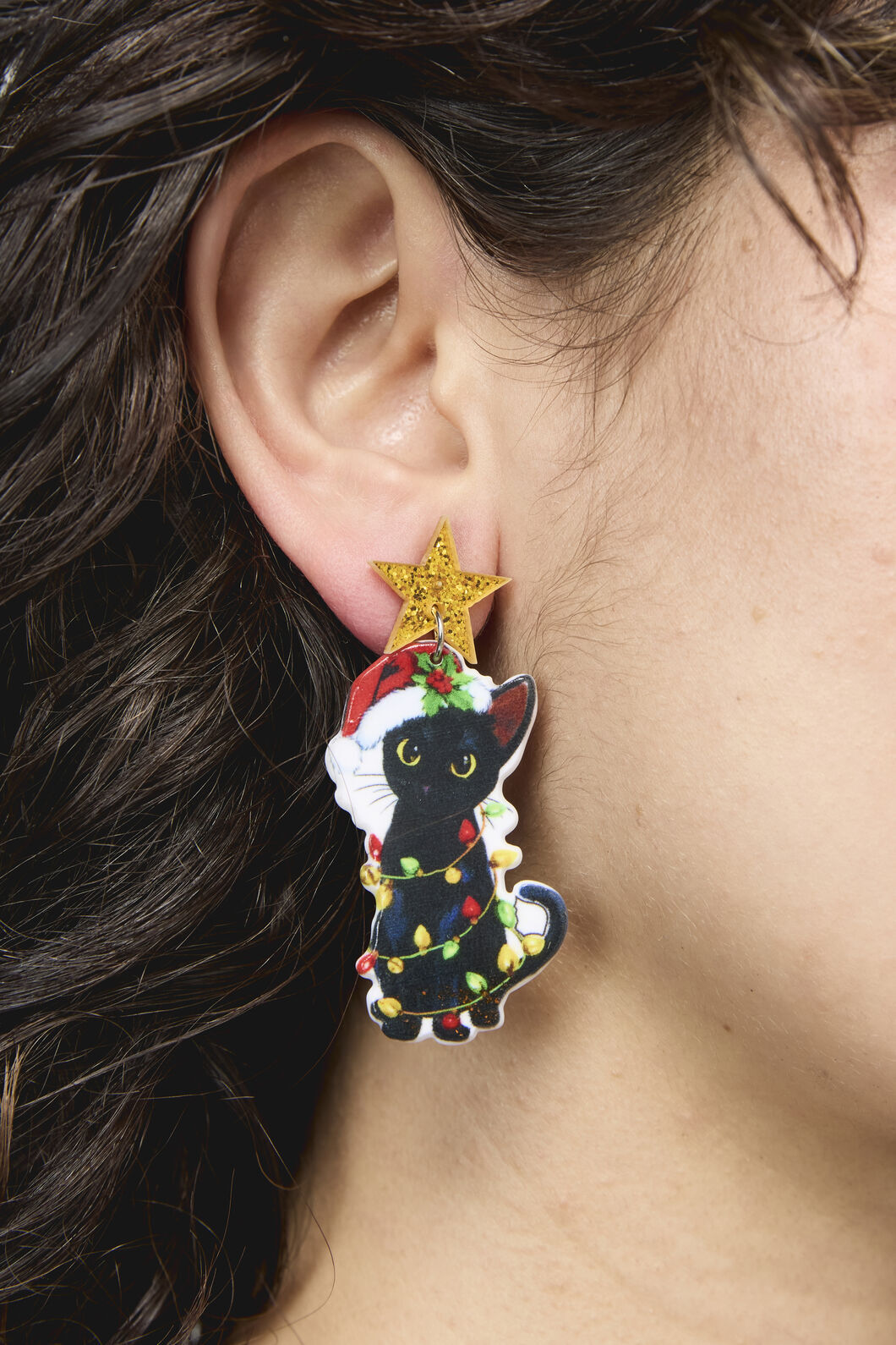 Dangerfield - Xmas Cat Earrings - multi