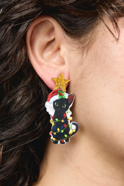 Dangerfield - Xmas Cat Earrings - multi
