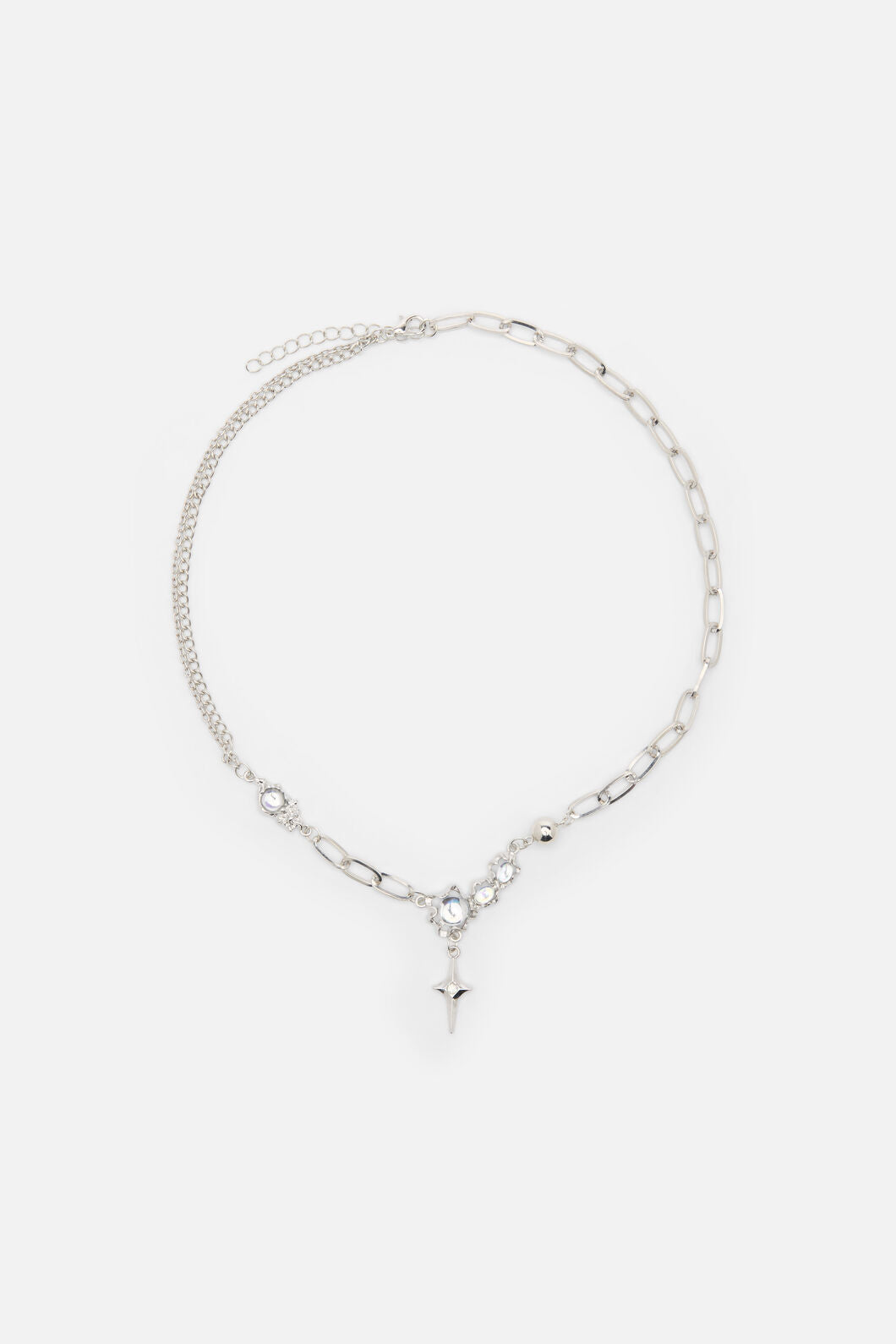 Dangerfield - Double Chain Soft StarNecklace - silver