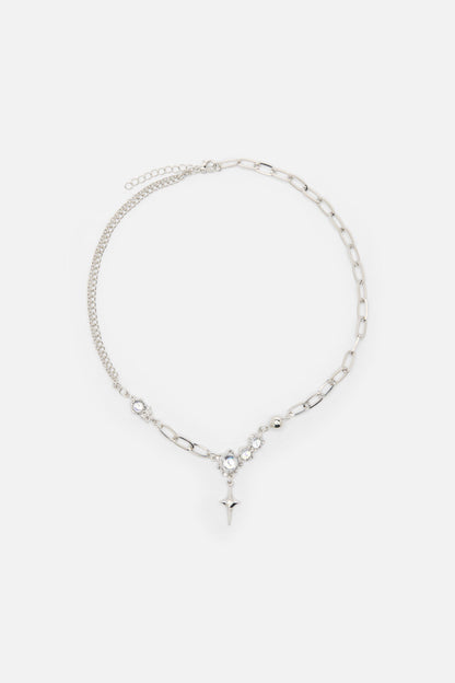 Dangerfield - Double Chain Soft StarNecklace - silver
