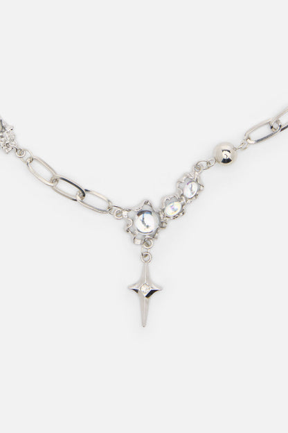 Dangerfield - Double Chain Soft StarNecklace - silver