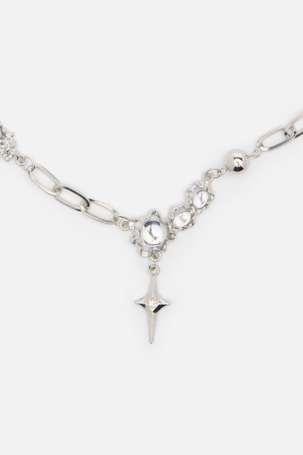 Dangerfield - Double Chain Soft Star Necklace - silver