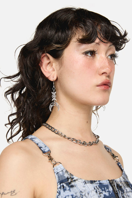 Dangerfield - Crescent Moon Earrings - silver