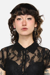 Dangerfield - Cat & Fish Earrings - black