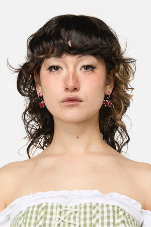 Dangerfield - Lady Bug Sleeper Earrings - silver