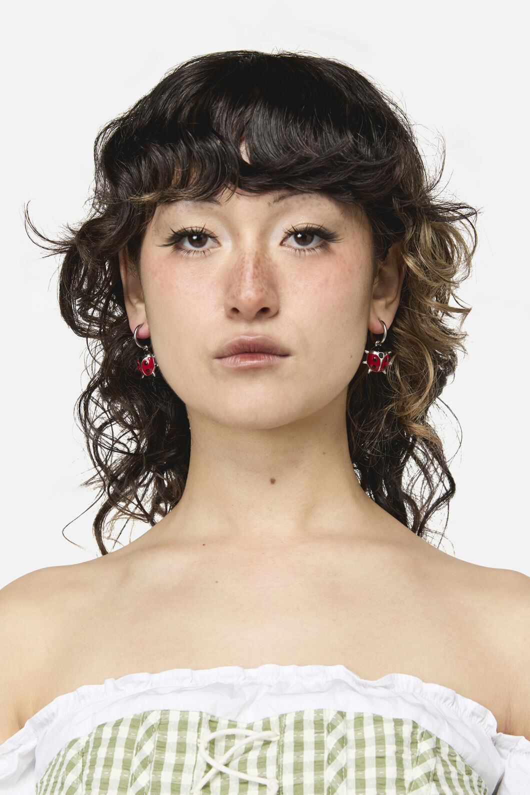 Dangerfield - Lady Bug Sleeper Earrings - silver