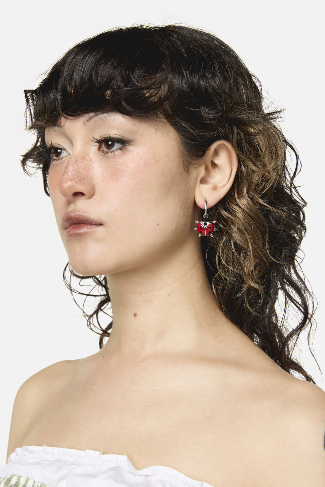 Dangerfield - Lady Bug Sleeper Earrings - silver