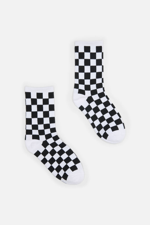 Dangerfield - White Checkerboard Socks - white