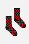 Dangerfield - Red Checkerboard Socks - red