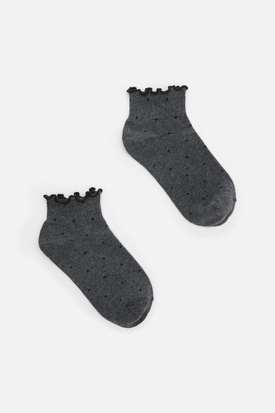 Dangerfield - Grey Spot Ankle Frill Socks - grey