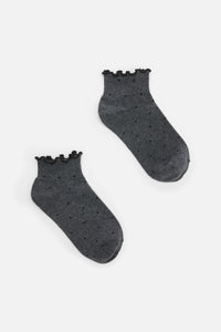 Dangerfield - Grey Spot Ankle Frill Socks - grey