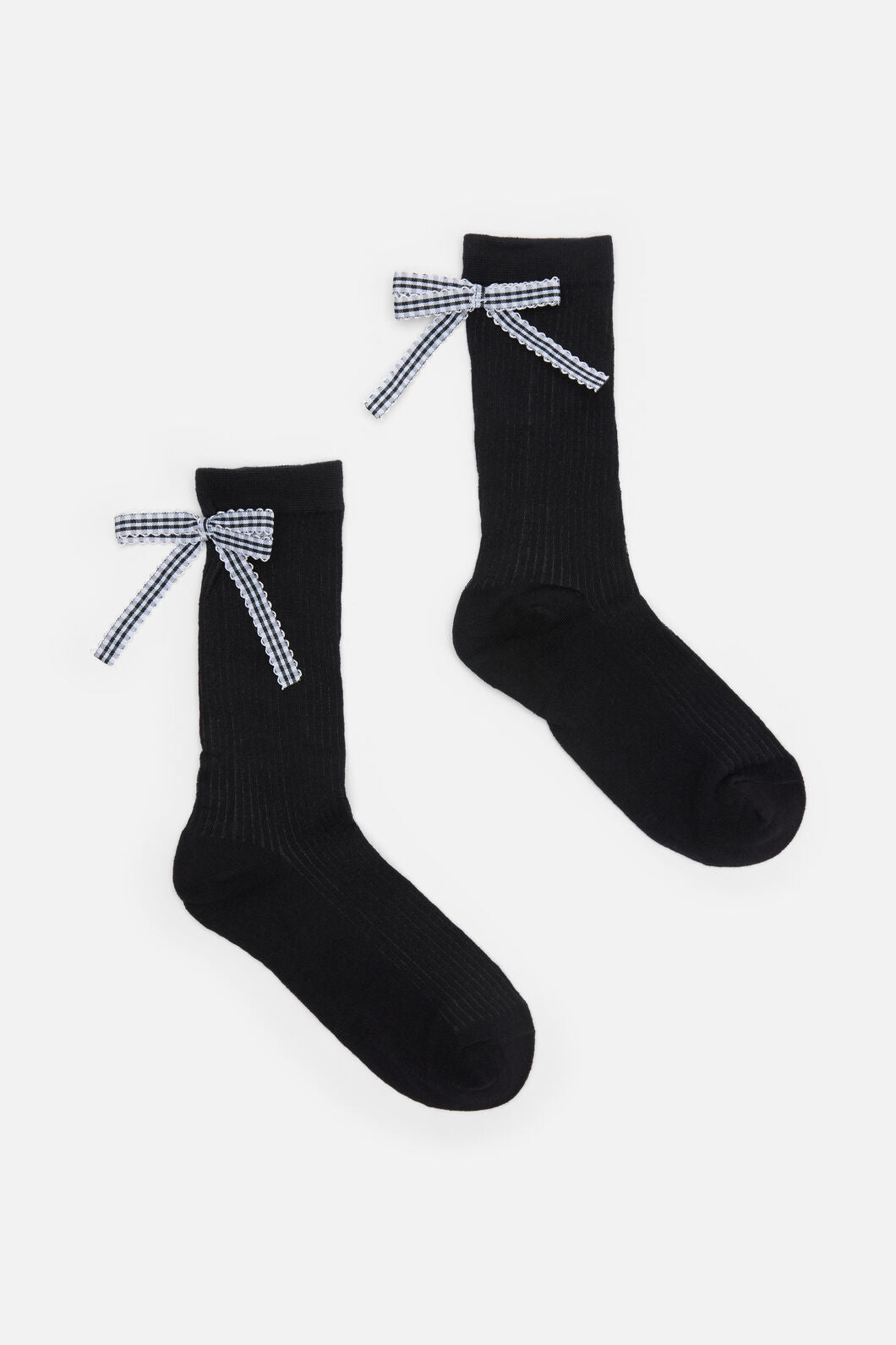 Dangerfield - Black Rib Socks with Bow - black
