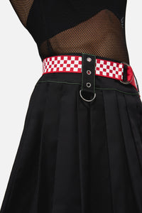 Dangerfield - Red Racing Squares Canvas Belt - red