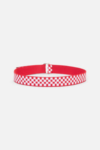 Dangerfield - Red Racing Squares Canvas Belt - red