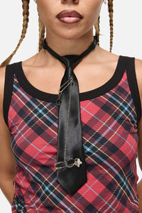 Dangerfield - Adjustable Neck Tie With Charm - black
