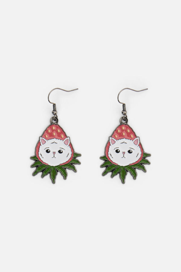 Dangerfield - Strawberry Cat Earrings - multi
