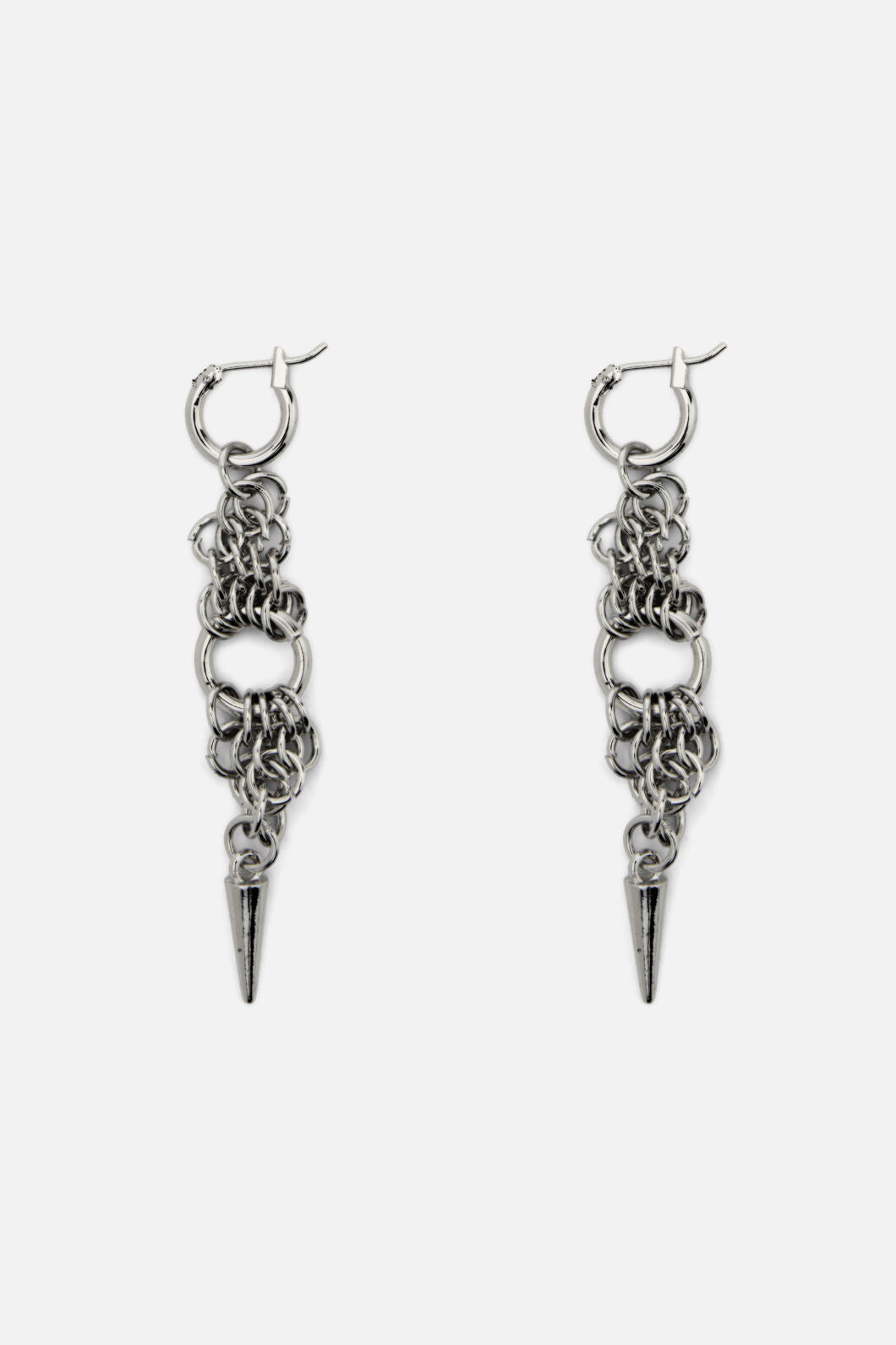 Dangerfield - Chainmail Drop Earrings - silver