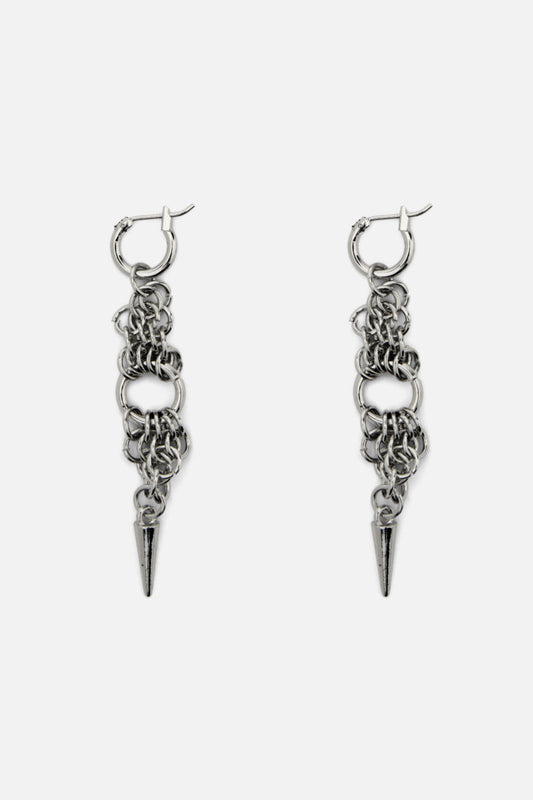Dangerfield - Chainmail Drop Earrings - silver