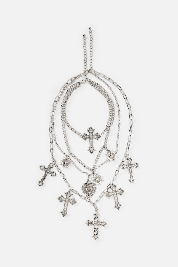 Dangerfield - Crosses Necklace Set - silver
