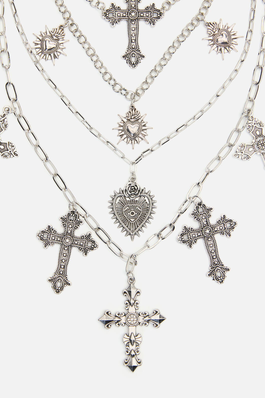 Dangerfield - Crosses Necklace Set - silver