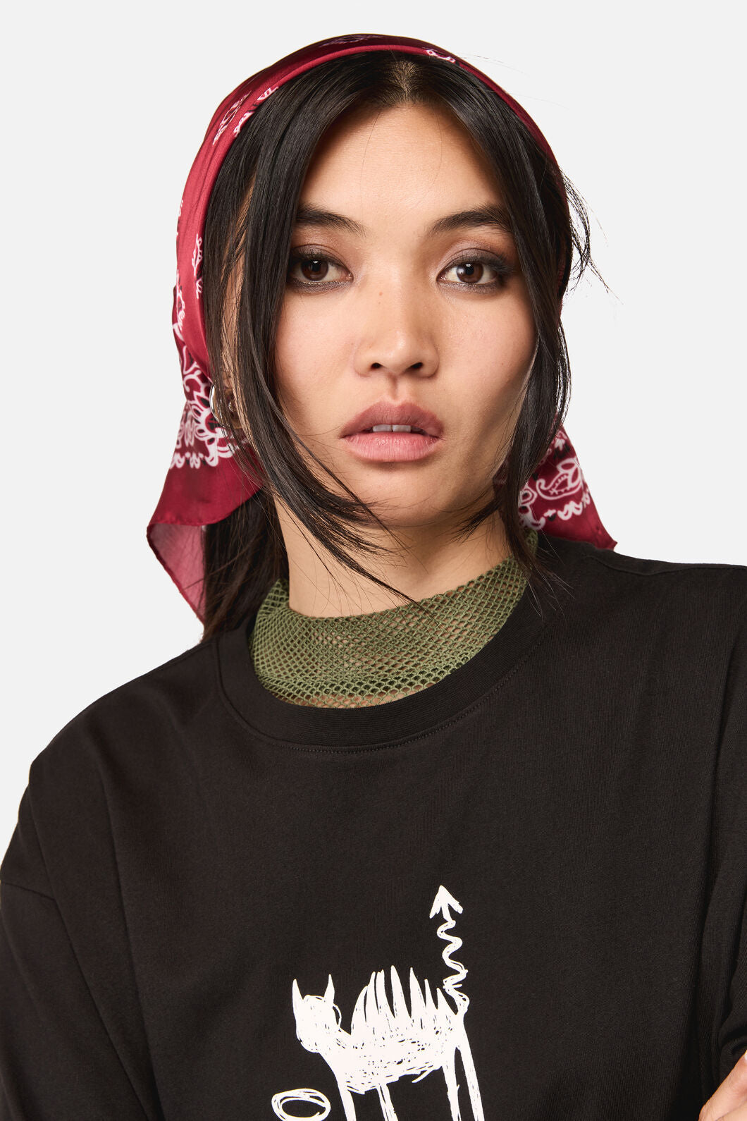 Dangerfield - Satin Bandana Scarf - red