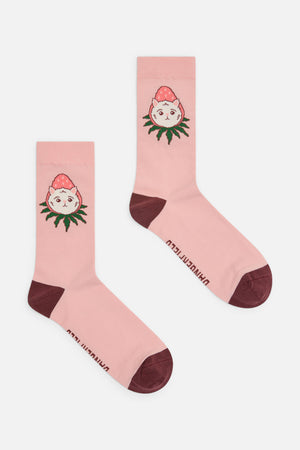 Dangerfield - Strawberry Cat Socks - pink