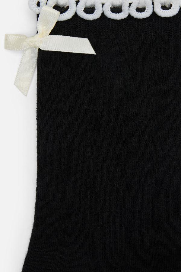 Dangerfield - Bow Back Short Sock - black