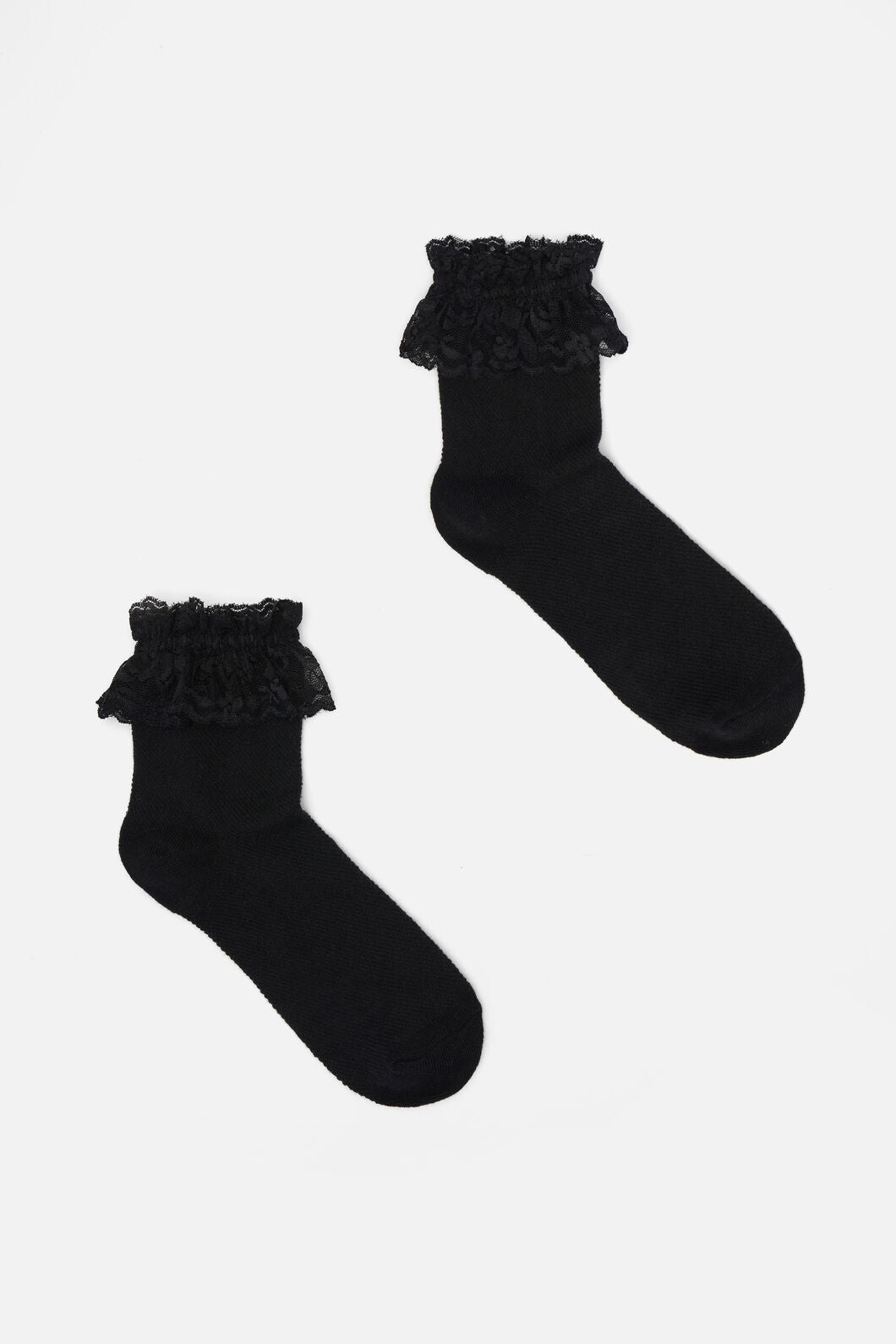 Dangerfield - Black Lace Top Sock - black