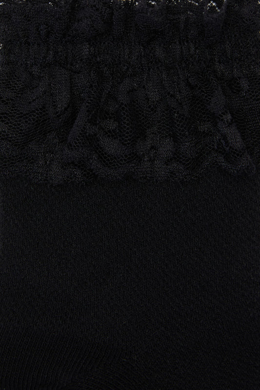 Dangerfield - Black Lace Top Sock - black
